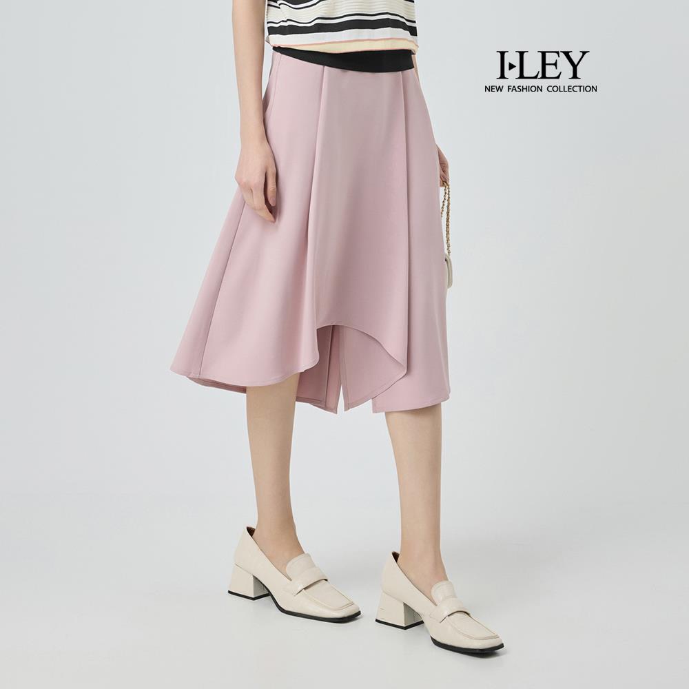 ILEY伊蕾 不規則下擺造型寬褲裙(粉；M-XL)