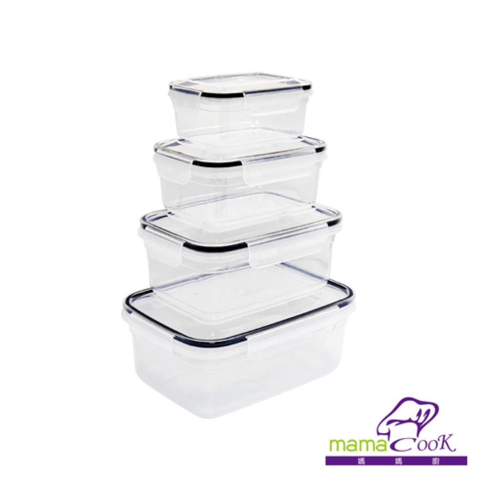 【Mama Cook】四合一收納密封盒(400ml*1 800ml*1 1400ml*1 2300ml)