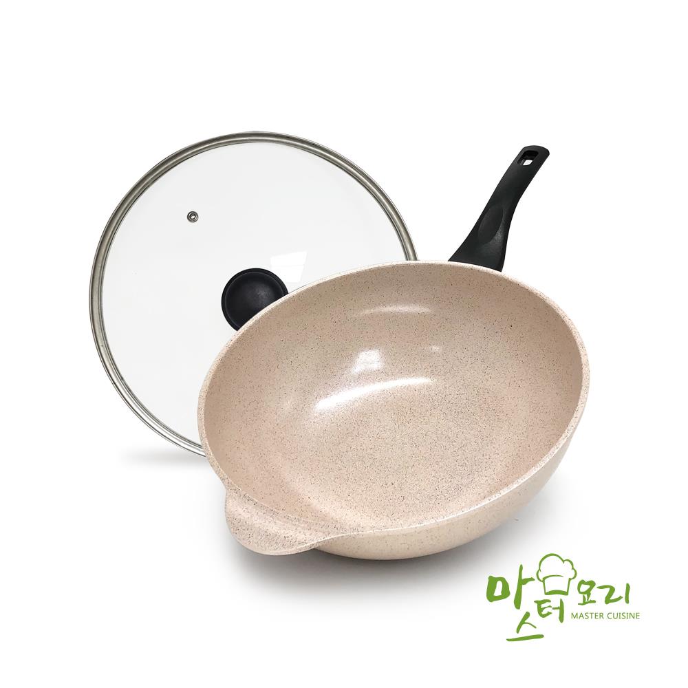 【韓國吉拉朵系列】香草白鈦陶瓷不沾炒鍋組32cm(1組x1)