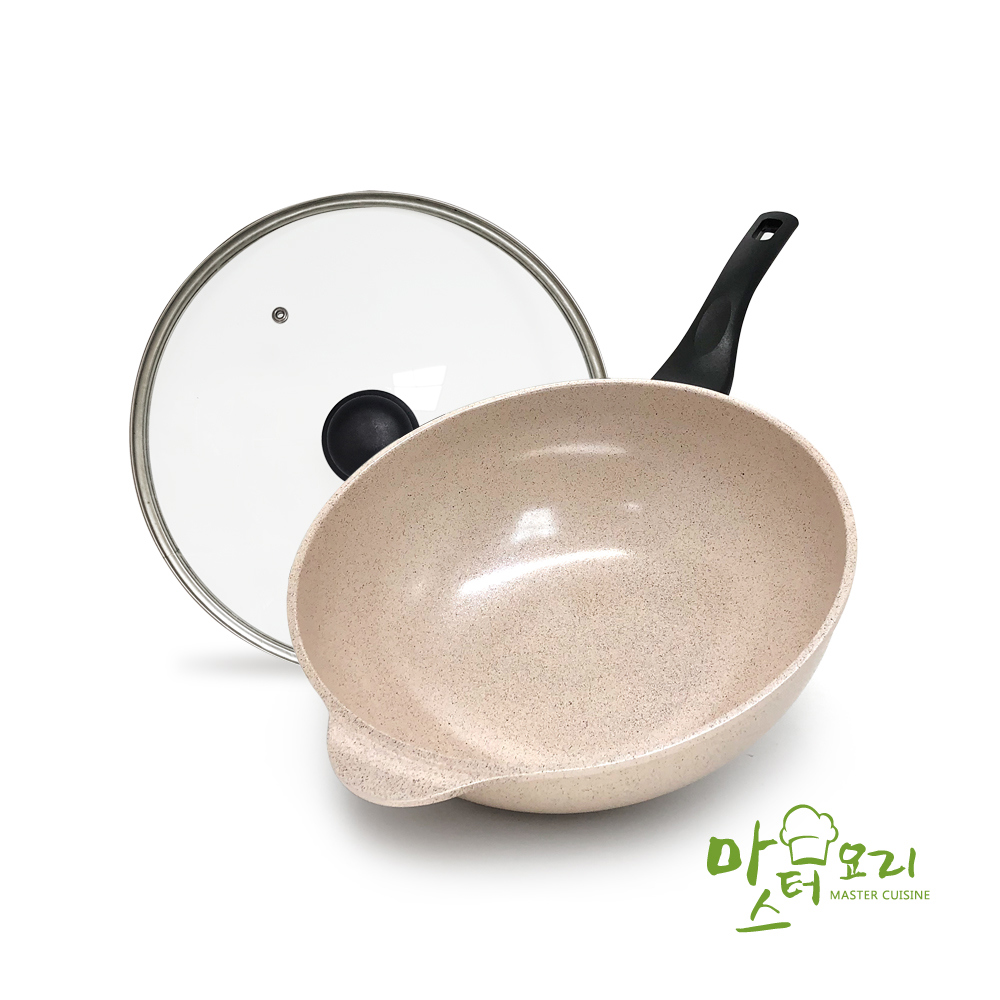 【韓國吉拉朵系列】香草白鈦陶瓷不沾炒鍋組32cm(1組x1)