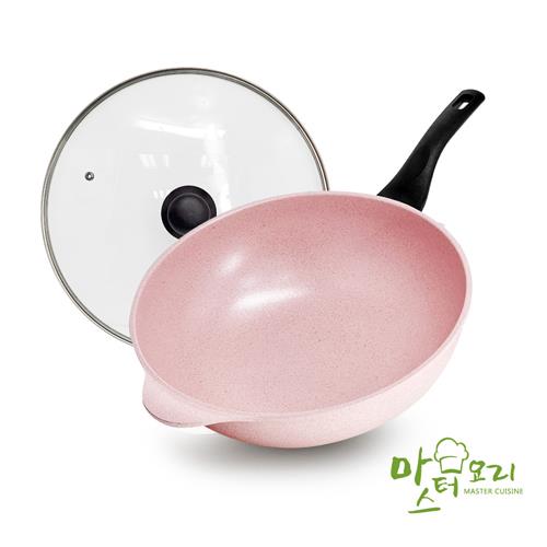 【韓國吉拉朵系列】甜心粉鈦陶瓷不沾炒鍋組32cm(1組x1)