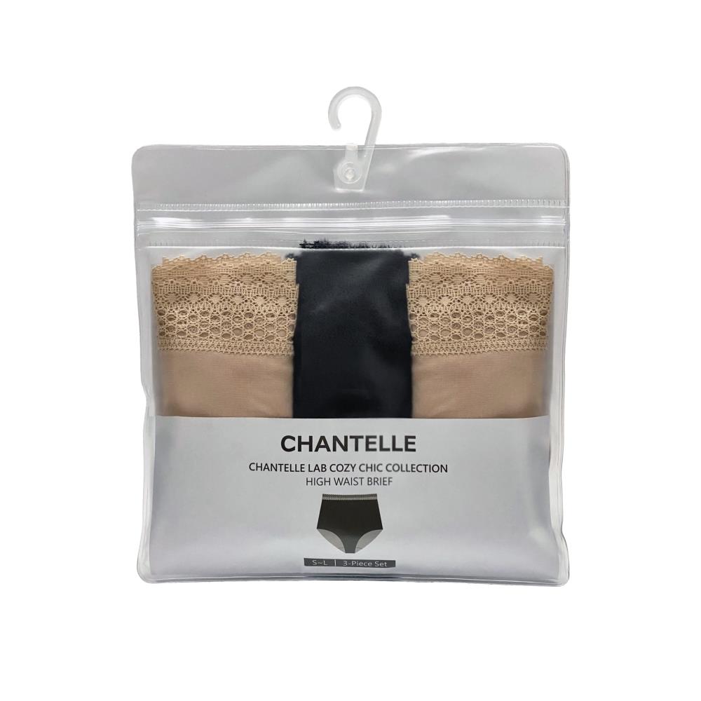 限量加購【Chantelle Lab】三角高腰內褲3件組>S-L>2膚1黑(17OC7_00Q/011)【Cozy Chic】