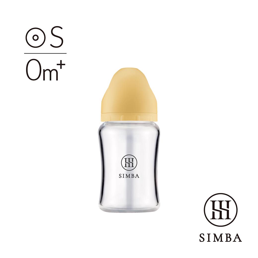 【新色登場】小獅王辛巴 蘊蜜質金玻璃寬口防脹氣奶瓶180ml(旦黃)-新生專用