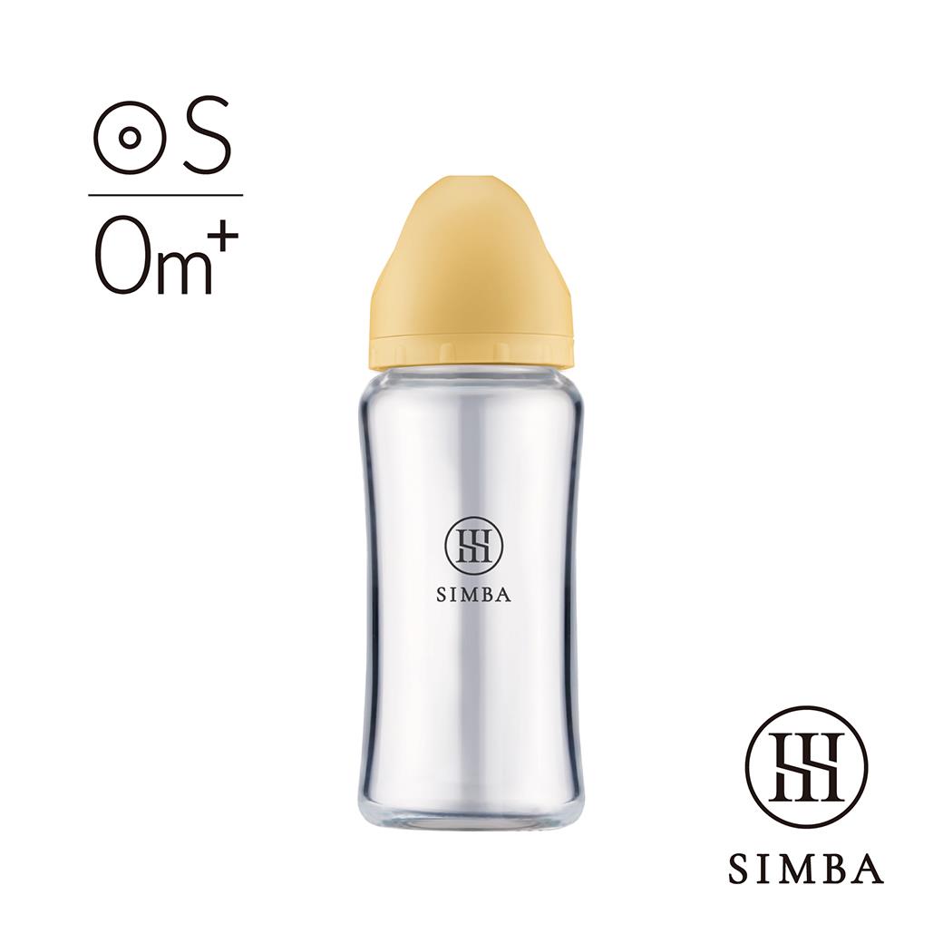 【新色登場】小獅王辛巴 蘊蜜質金玻璃寬口防脹氣奶瓶270ml(旦黃)-新生專用