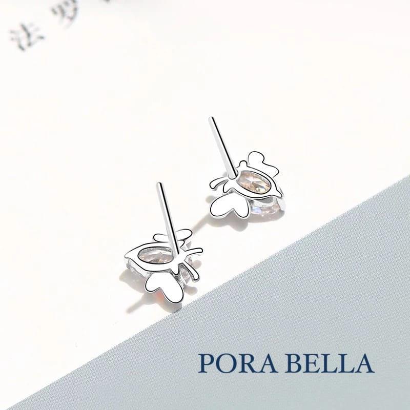 【Porabella】925純銀鋯石耳環 自然風情 動物控 穿洞式耳環Earrings-廠商直送