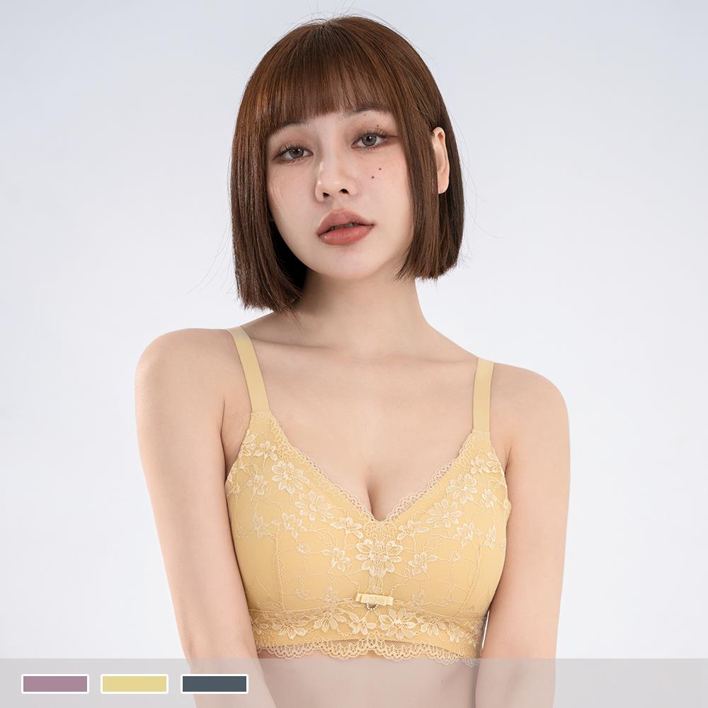 無鋼圈【B~C罩杯】晨光戀語 透氣孔薄襯 無痕側背片 內衣5975
