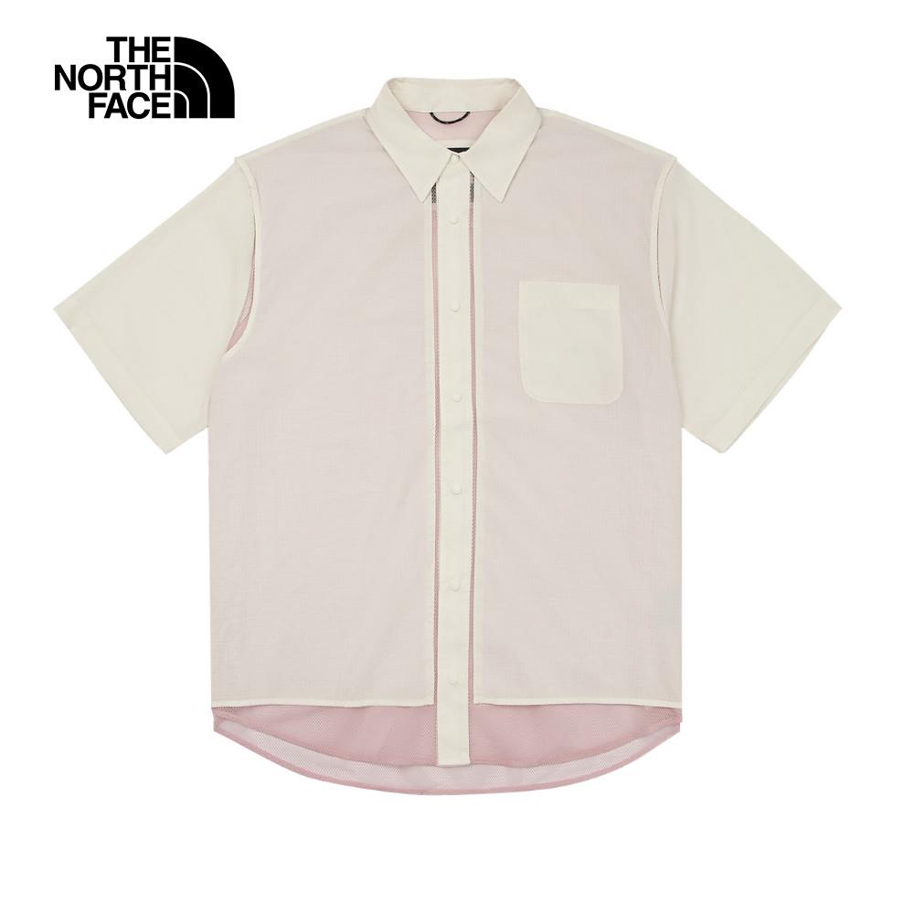 The North Face北面UE男款米白色舒適透氣短袖襯衫｜8CKPQLI