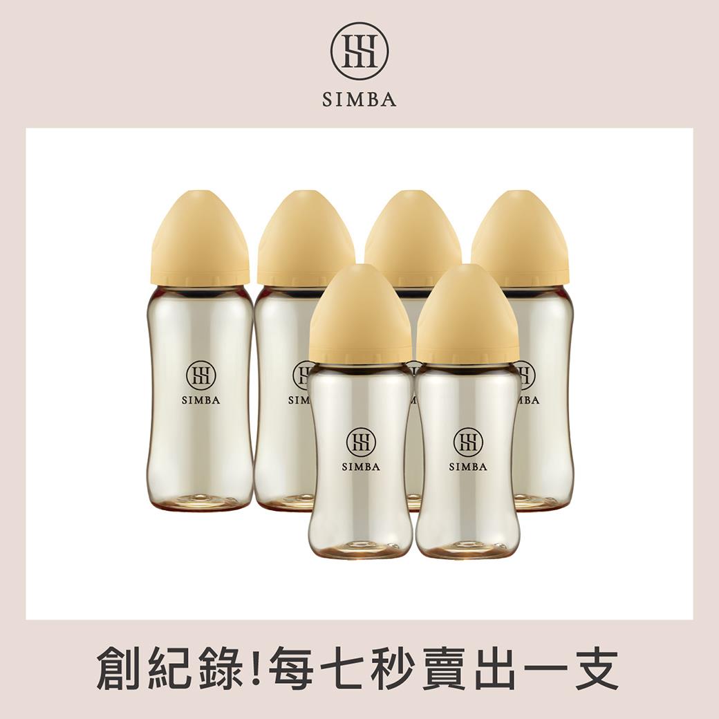 【新色登場】小獅王辛巴 全齡適用-蘊蜜鉑金PPSU寬口防脹氣奶瓶(4大2中)