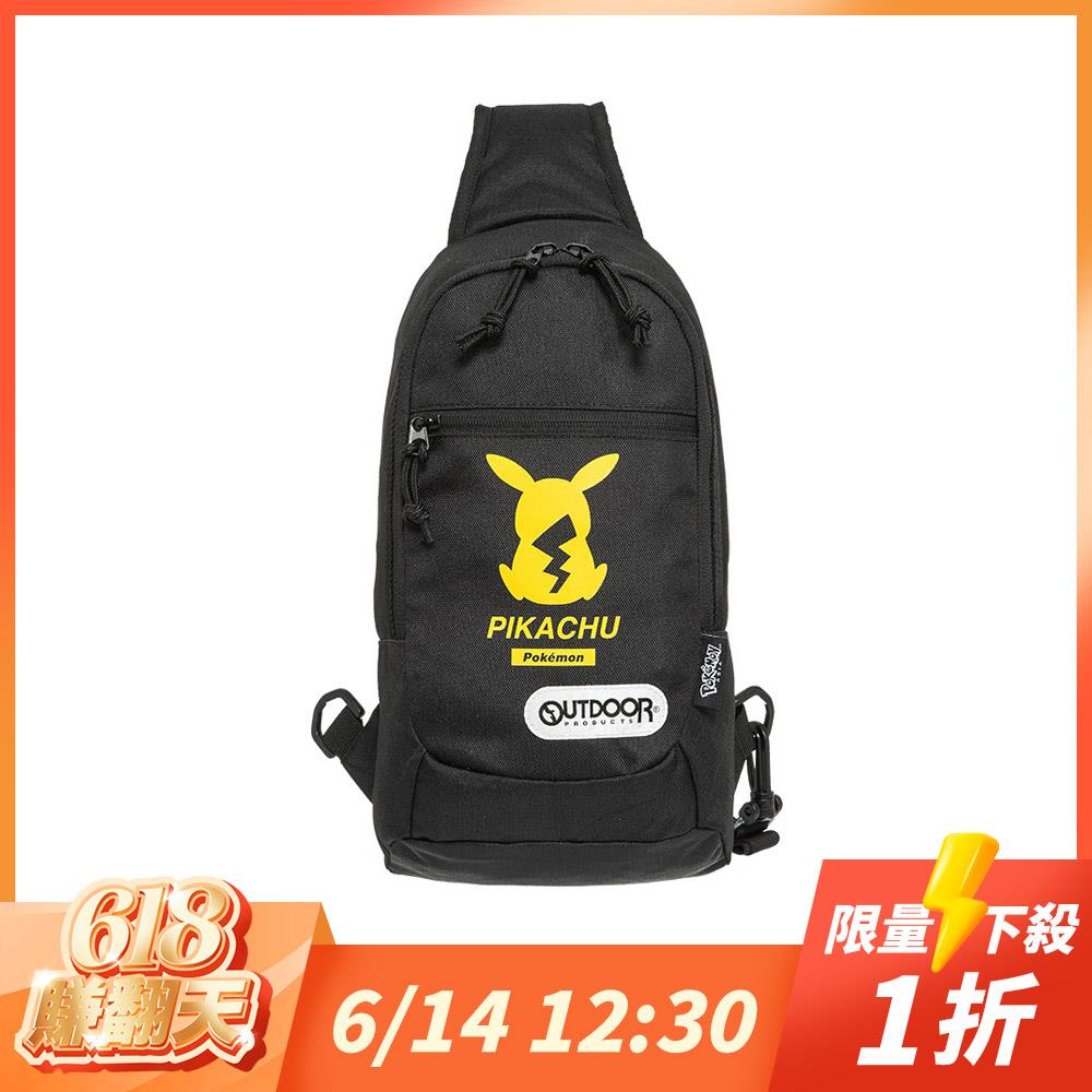 【618賺翻天-閃購1折起】網路限定-OUTDOOR  寶可夢Pokemon-潮黑皮卡丘單肩包-大-黑色 ODGO20B03BK