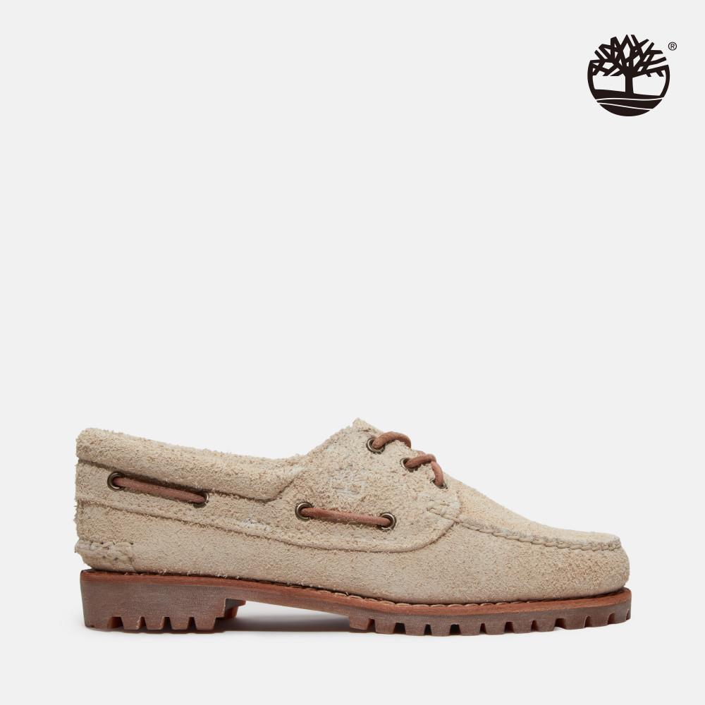 Timberland 女款米色休閒帆船鞋|A2GNVEUP