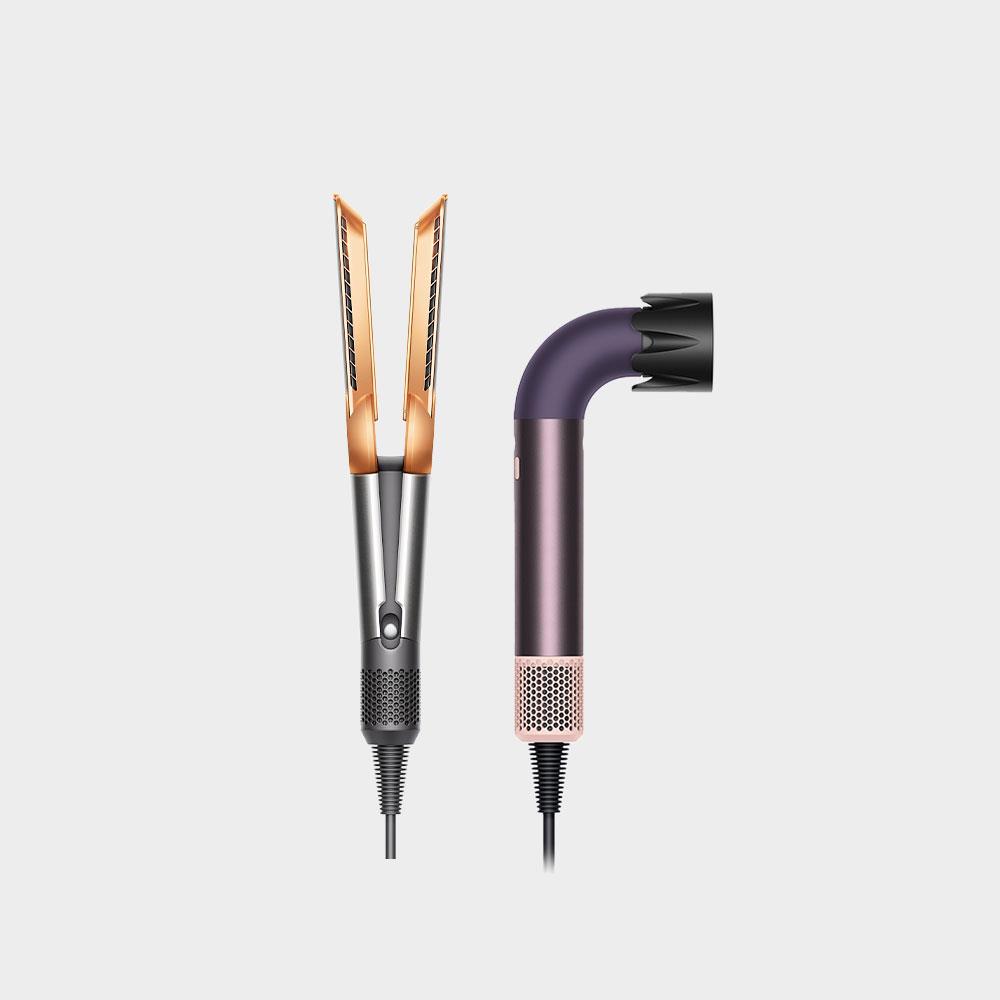 【1+1超值組】Dyson HD17精準造型 輕量吹風機 雲霧紫+HT01 二合一吹風直髮器 銀銅色
