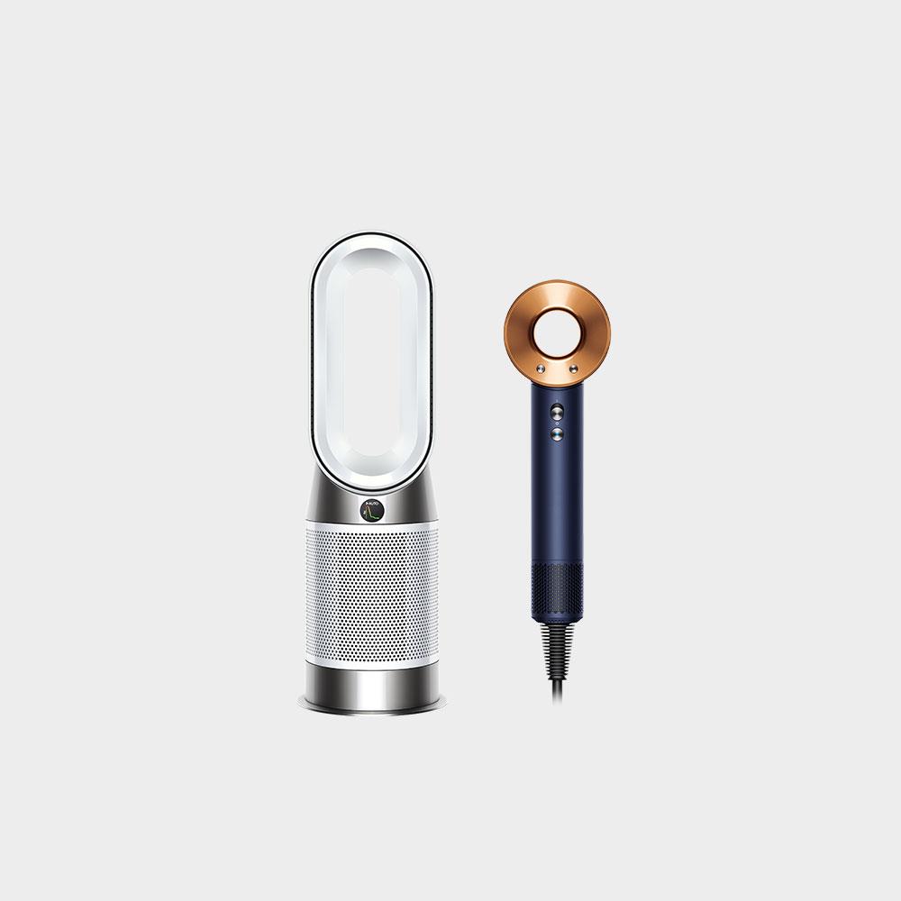 【1+1超值組】Dyson Purifier Hot+Cool 三合一涼暖智慧空氣清淨機 HP10+Supersonic™ 吹風機 HD15 普魯士藍