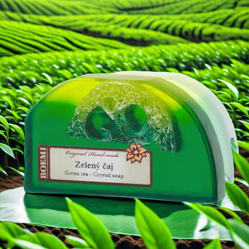 【捷克BOEMI】花叢山谷綠茶絲瓜水晶皂(100g)
