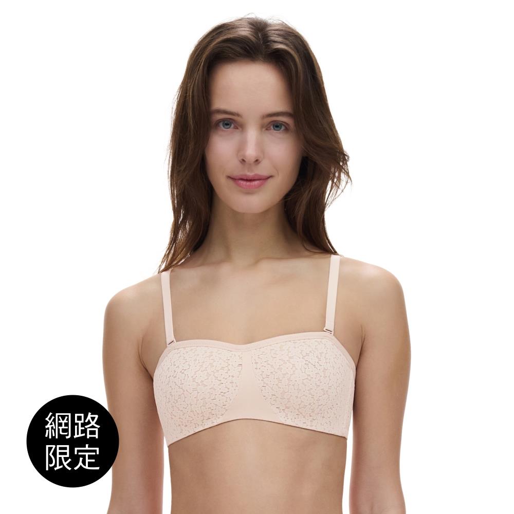 5折起【Chantelle Easy Feel】可卸式無肩帶網紗無襯內衣>B-E>粉膚色(13FMK_01N)【Norah】