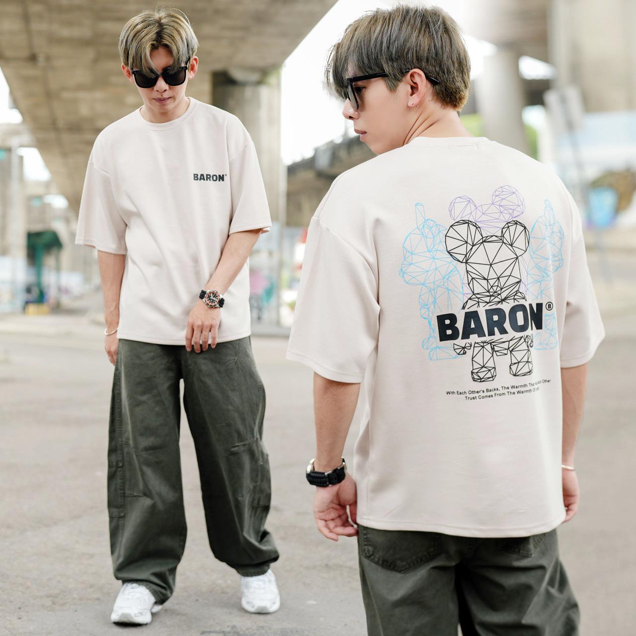 【NB1900J】BARON鑽石幾何線條小熊短袖T恤(GB69731)