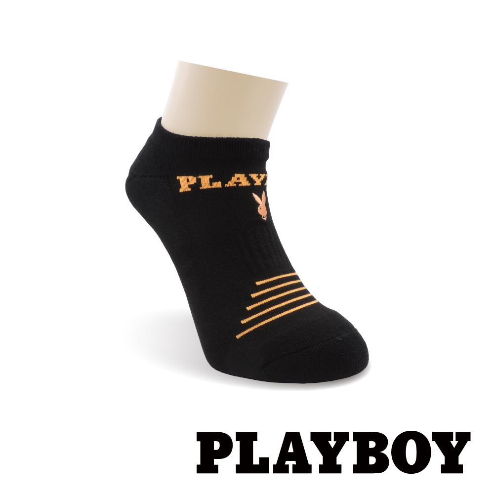【襪款任選3雙$299 、7雙$588】PLAYBOY  螢光兔氣墊隱形運動女襪-橙(BF0720)