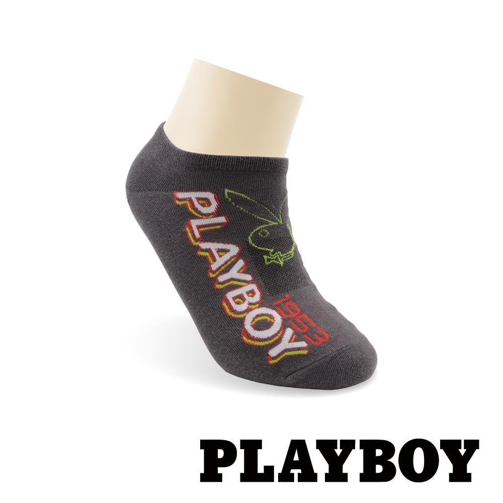 【襪款任選4雙$395 、9雙$750】 PLAYBOY 潮流兔隱形男襪-深灰(BX0320)