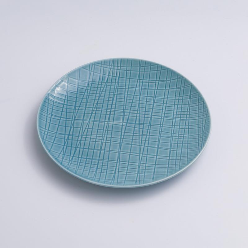 WAGA 湖水綠格 20cm 陶瓷圓盤｜單品