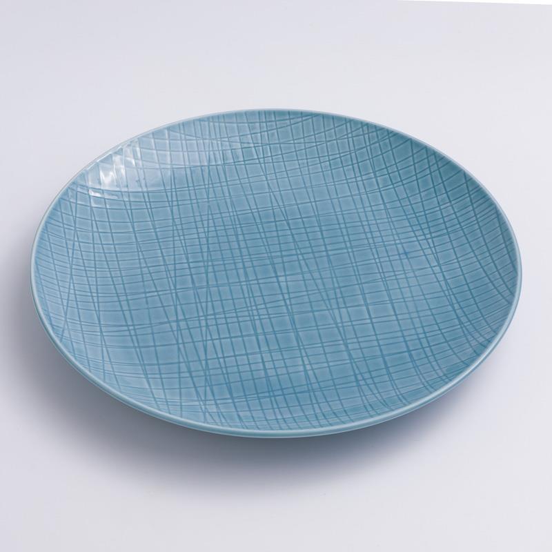 WAGA 湖水綠格 30cm 陶瓷圓盤｜單品