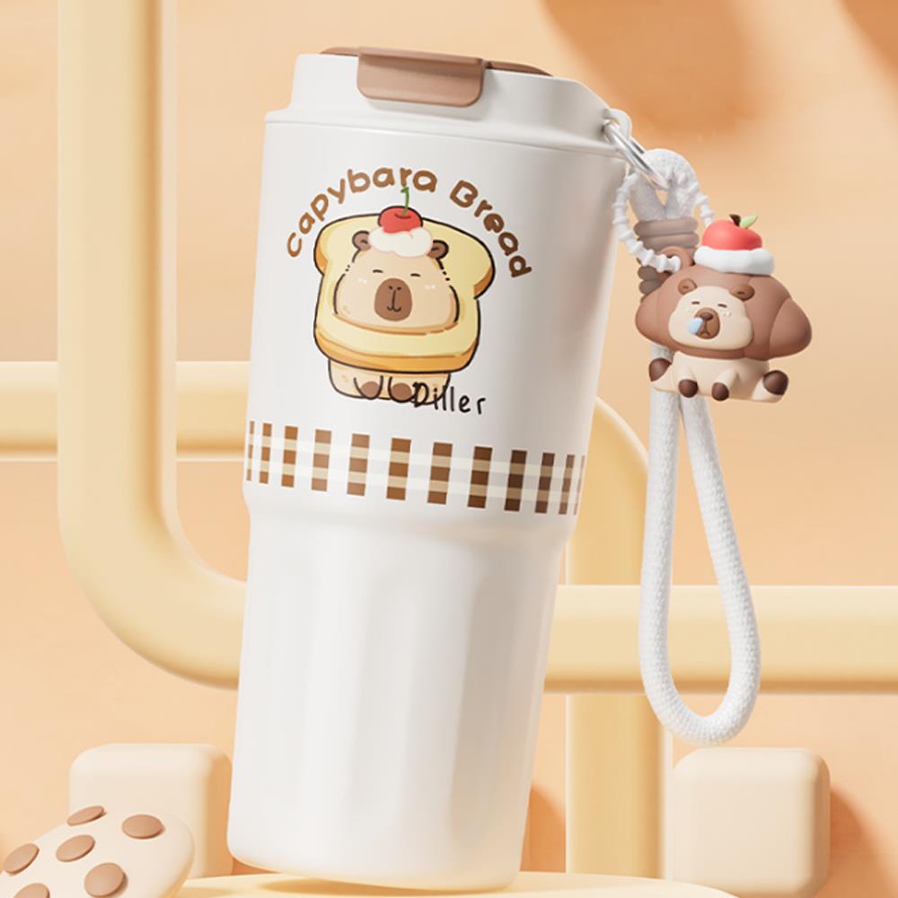 天藍小舖-卡皮巴拉不鏽鋼直飲保溫杯600ML-單1款-$299【A11115465】