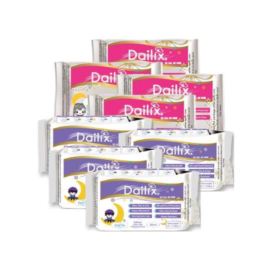 【Dailix】532衛生棉-夜用4+超長4 抑菌抗敏淨味超乾爽透氣(吸血鬼娃娃版)