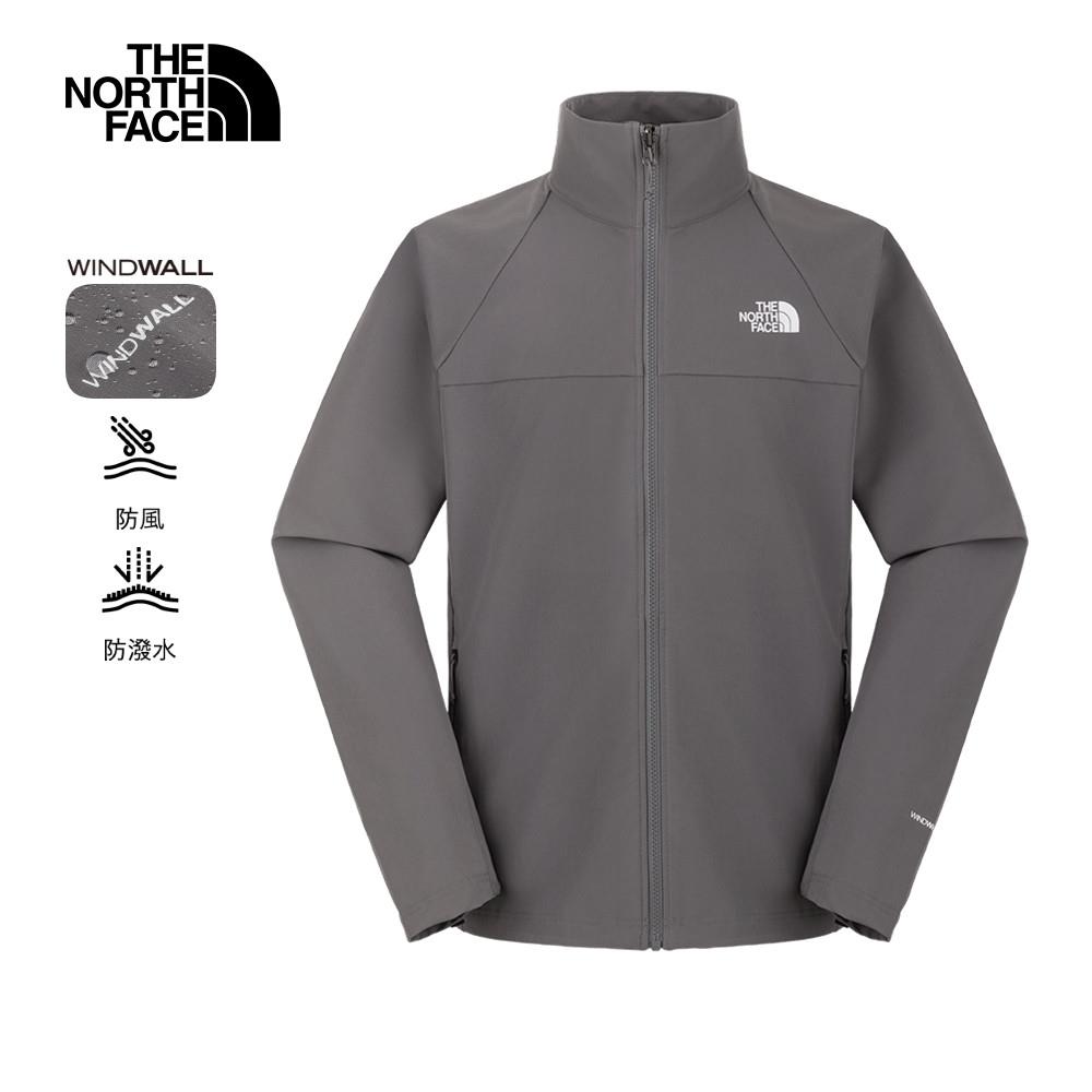 The North Face北面男款灰色WindWall防風立領外套｜8AUP0UZ