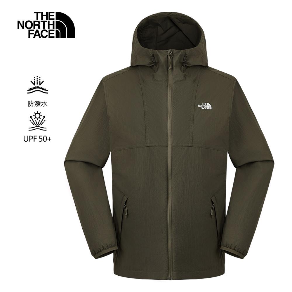 The North Face北面男款灰褐色DWR防潑水連帽外套｜8EZY21L