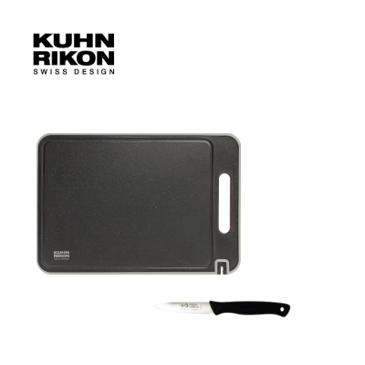 KUHN RIKON 抗菌/解凍砧板石墨黑+德國FELIX超級小刀