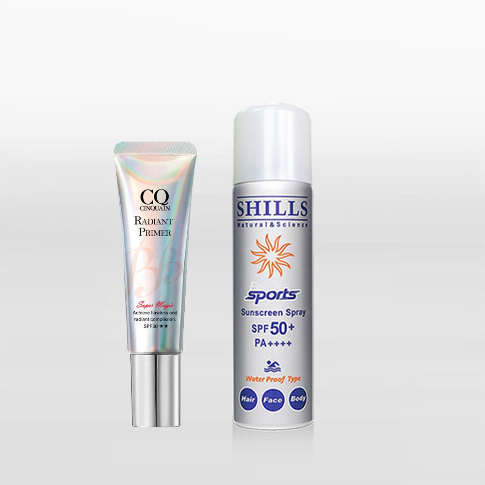 【抗曬專家】CQ思珂 隔離防曬SPF30★★+SHILLS舒兒絲很耐曬超清爽零油感防曬冰鎮噴霧(日本進口)
