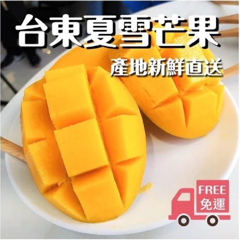 【購夠台東】宅配-2盒台東夏雪芒果禮盒(2500g±10%/盒(4~7顆裝)*2盒)