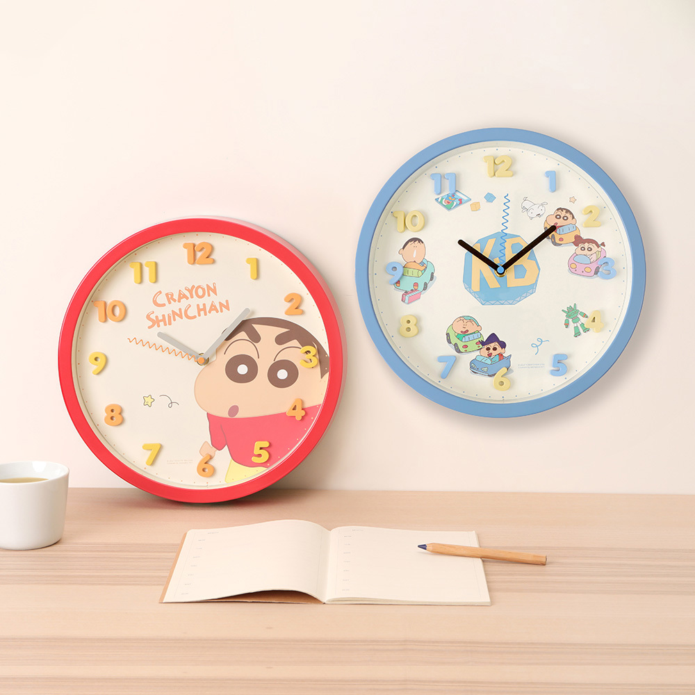【Norns】蠟筆小新立體字靜音時鐘(小新)(1入)