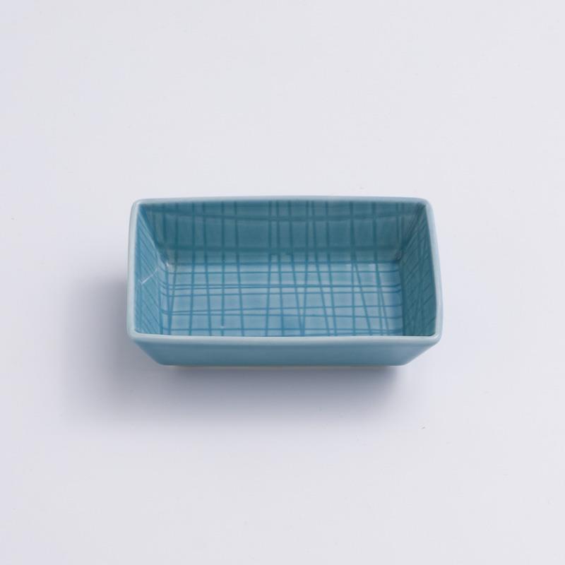 WAGA 湖水綠格 9cm 陶瓷長方小碟｜單品