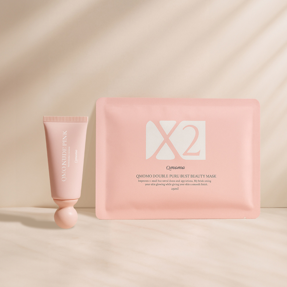 【精緻美胸組】 Nude Pink嫩白乳暈霜1入 【DOUBLE PURU】美胸精華水針美胸膜3片