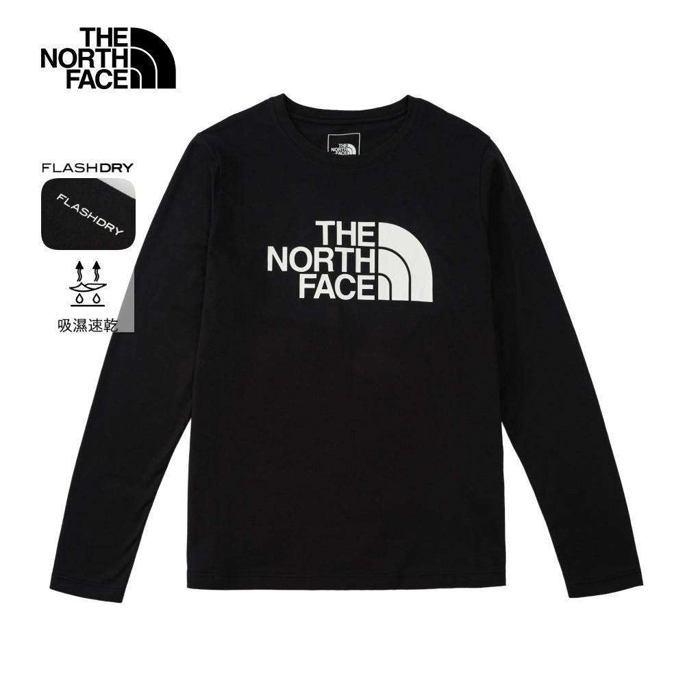 The North Face北面女款黑色吸濕排汗長袖上衣｜8CK0JK3