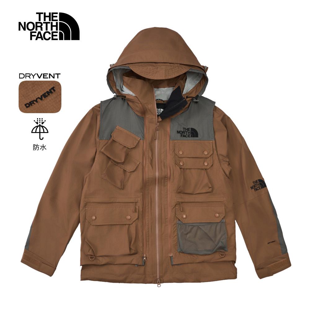The North Face北面UE男款棕色DryVent防水透氣連帽外套｜8CKVBG1