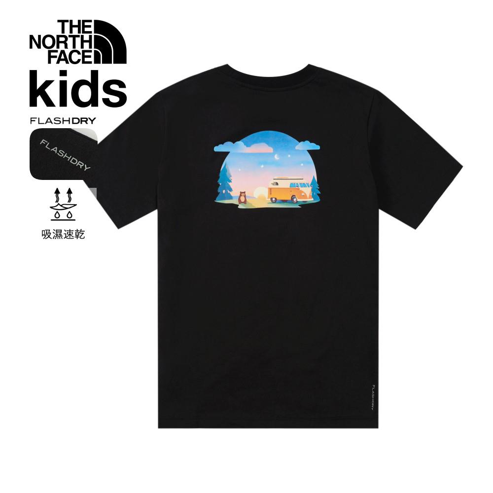 The North Face北面兒童黑色吸濕排汗短袖T恤｜8DD3JK3
