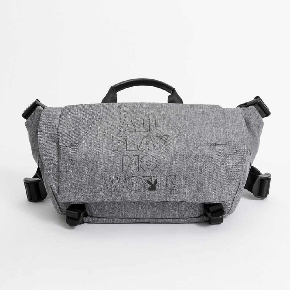 ⚡CITY BOY 買就送皮革眼鏡收納袋｜PLAYBOY-單肩背包 Play系列 -灰色(141-1601-05-7)
