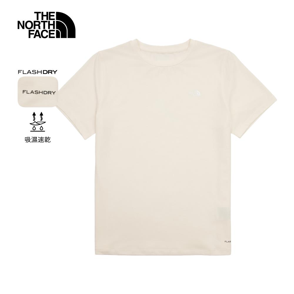 The North Face北面女款米白色吸濕排汗短袖T恤｜8EYKQLI