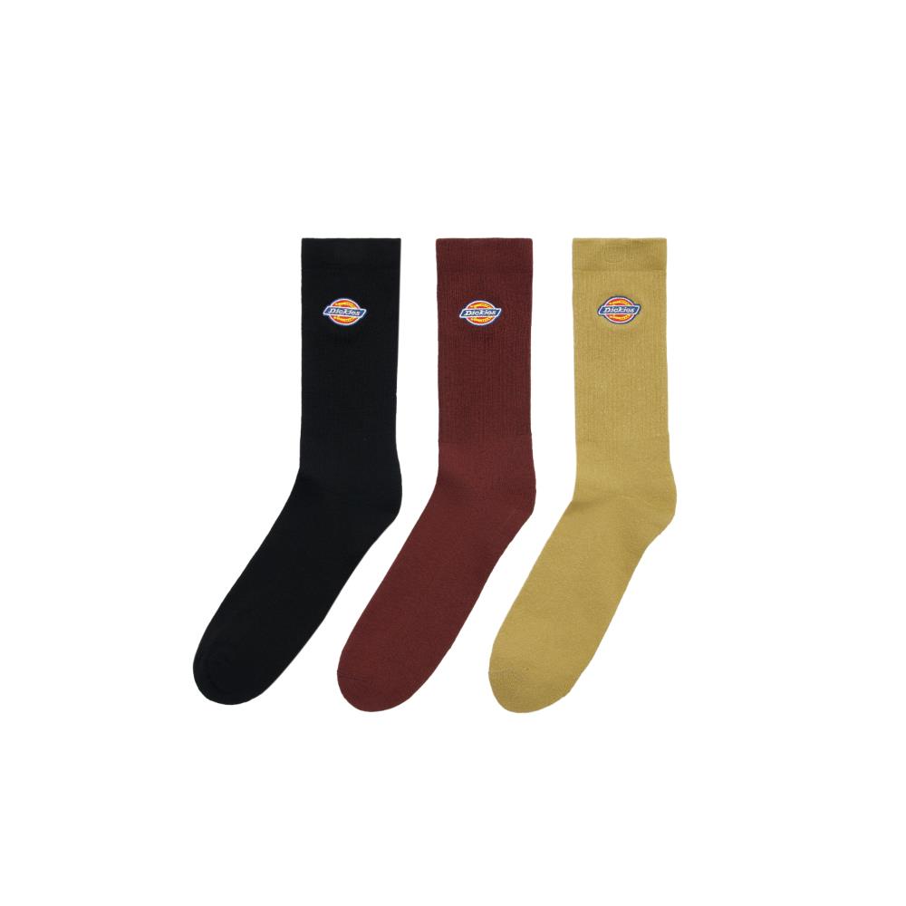 Dickies男女款黑紅黃組合經典三色刺繡Logo中筒襪(三雙入)|DK012354L16