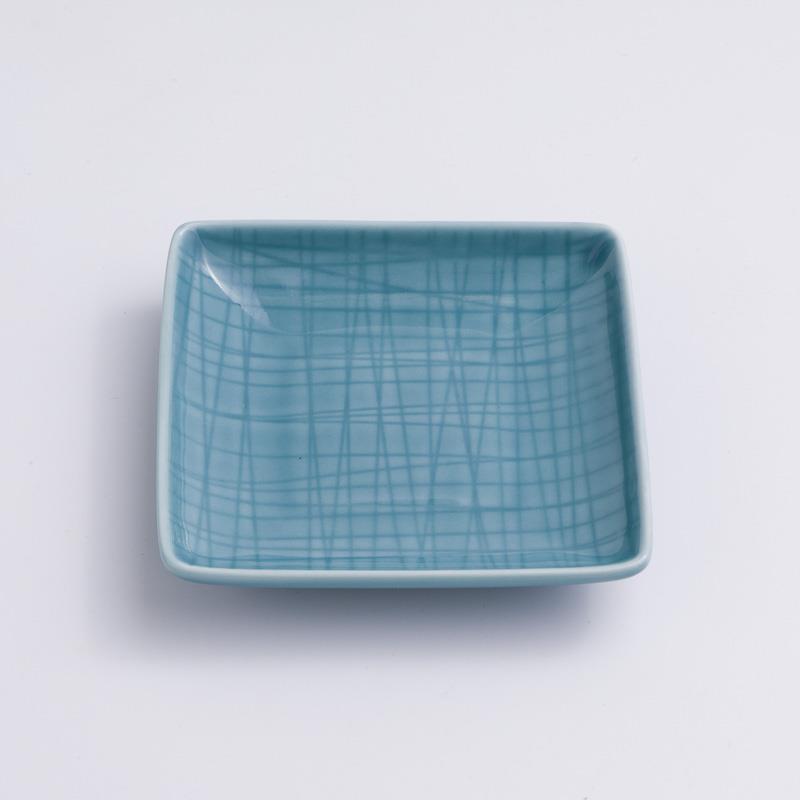 WAGA 湖水綠格 13cm 陶瓷正方碟｜單品