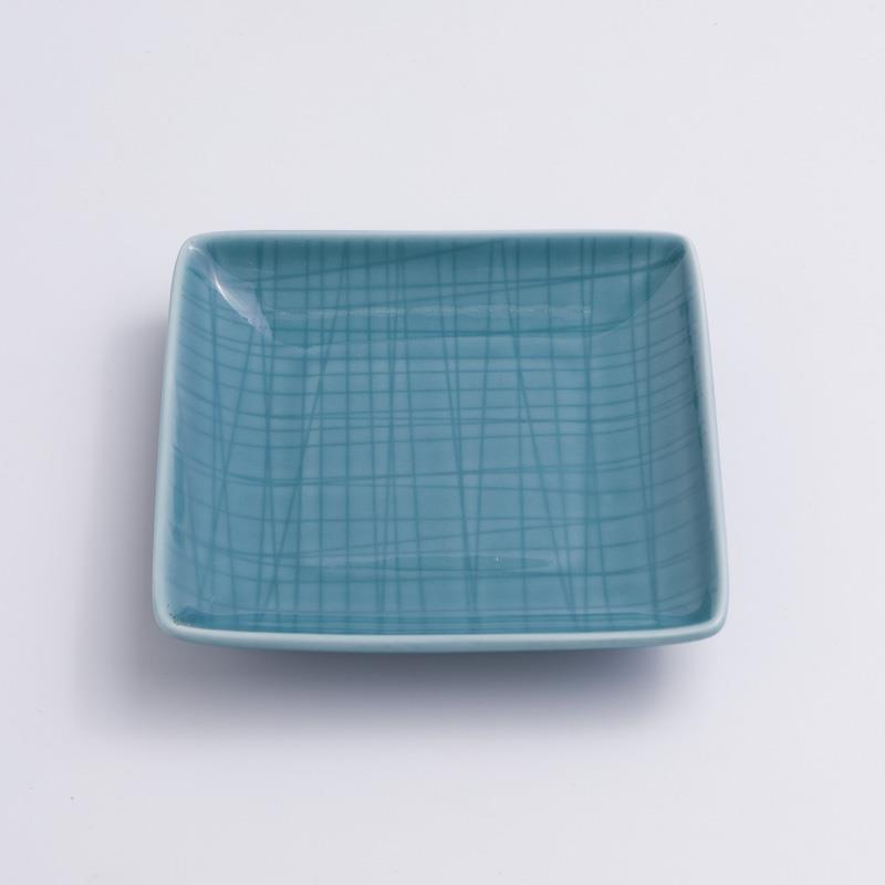 WAGA 湖水綠格 16cm 陶瓷正方盤｜單品