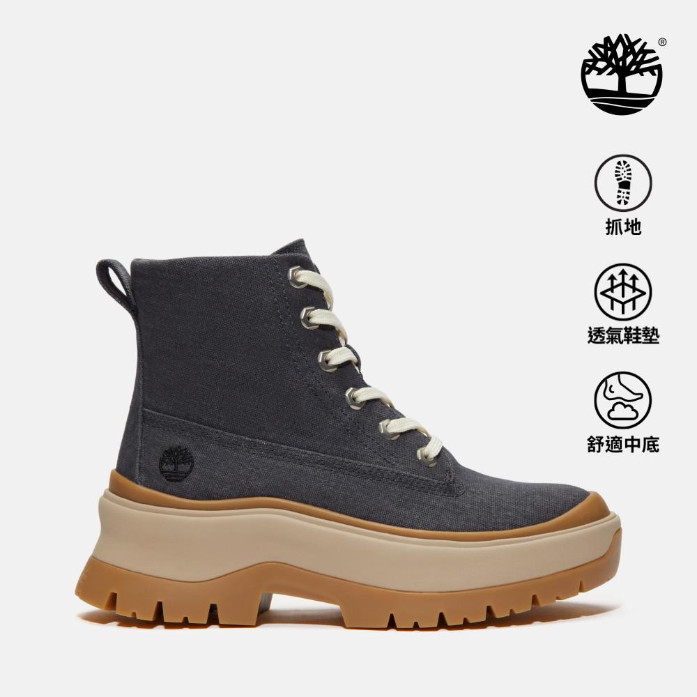 【網路限定】Timberland 女款深灰色帆布中筒休閒靴|A2R1AETK