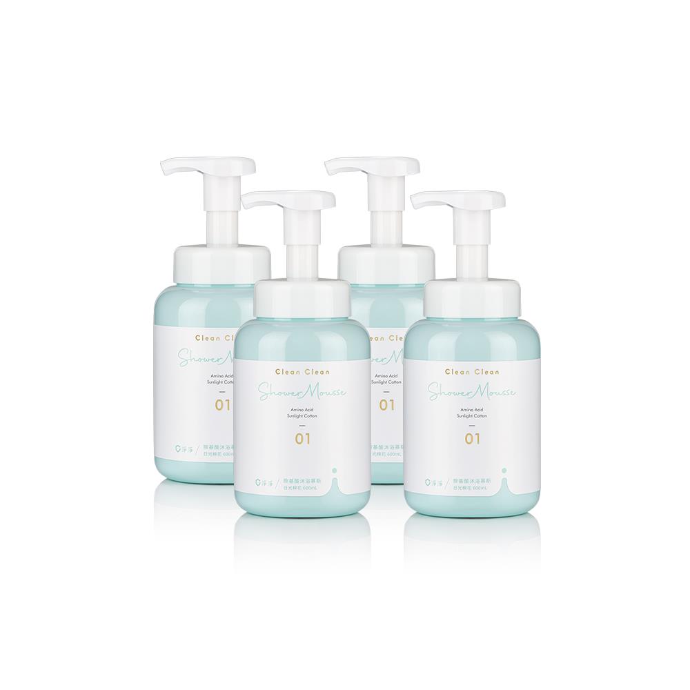 胺基酸沐浴慕斯：日光棉花 600ml  4入優惠組