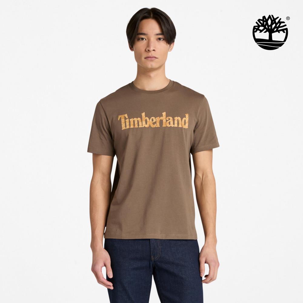 Timberland 男款咖啡色LOGO短袖T恤|A6D6RBK0