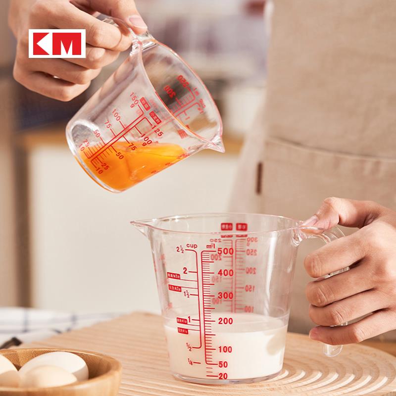 透明刻度量杯 KM 液體量杯 烘焙量杯 優質樹脂量杯 測量杯 刻度杯 廚房量杯 量水杯【BG0506】《約翰家庭百貨