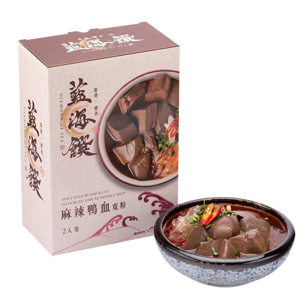 【藍海饌】麻辣鴨血寬粉(2入裝)(610gx2入/盒)