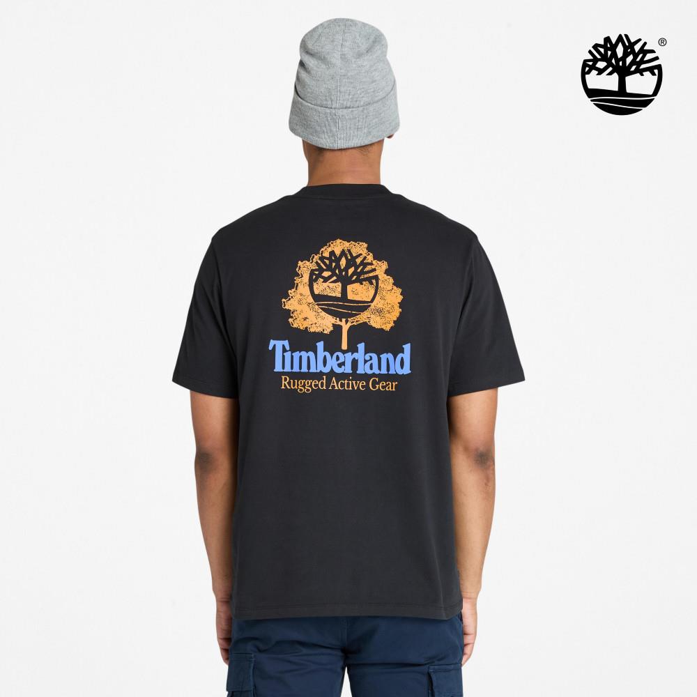 Timberland 男款黑色背後圖案短袖T恤|A69E3EZQ