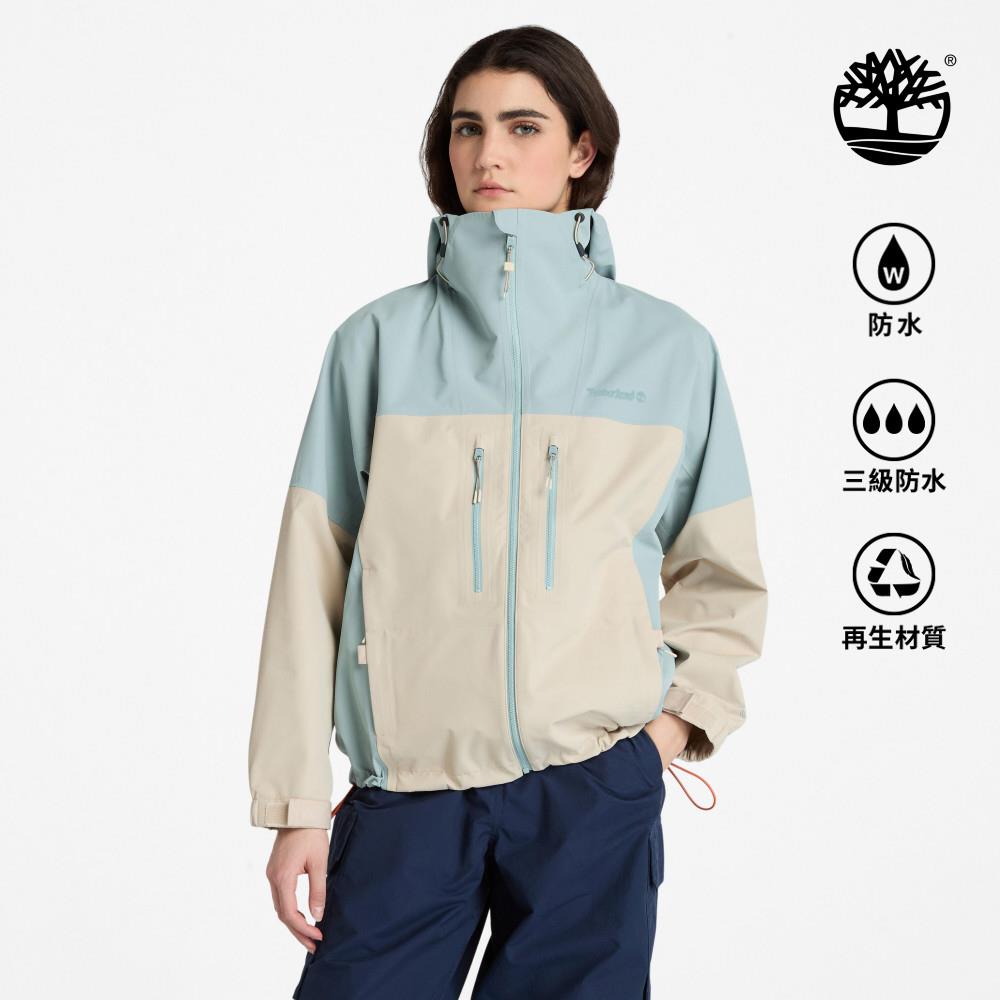 Timberland 女款藍米色Caps Ridge防水機能外套|A5XRUA0U