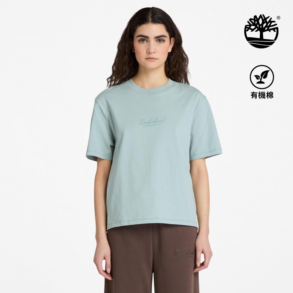 Timberland 女款藍銀色寬版短袖T恤|A424BEYM