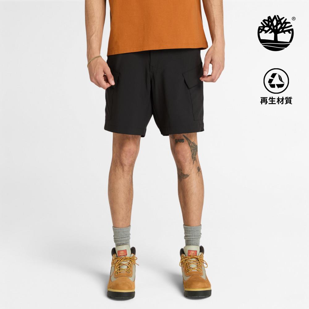 Timberland 男款黑色寬版快乾彈性工裝短褲|A28EG001